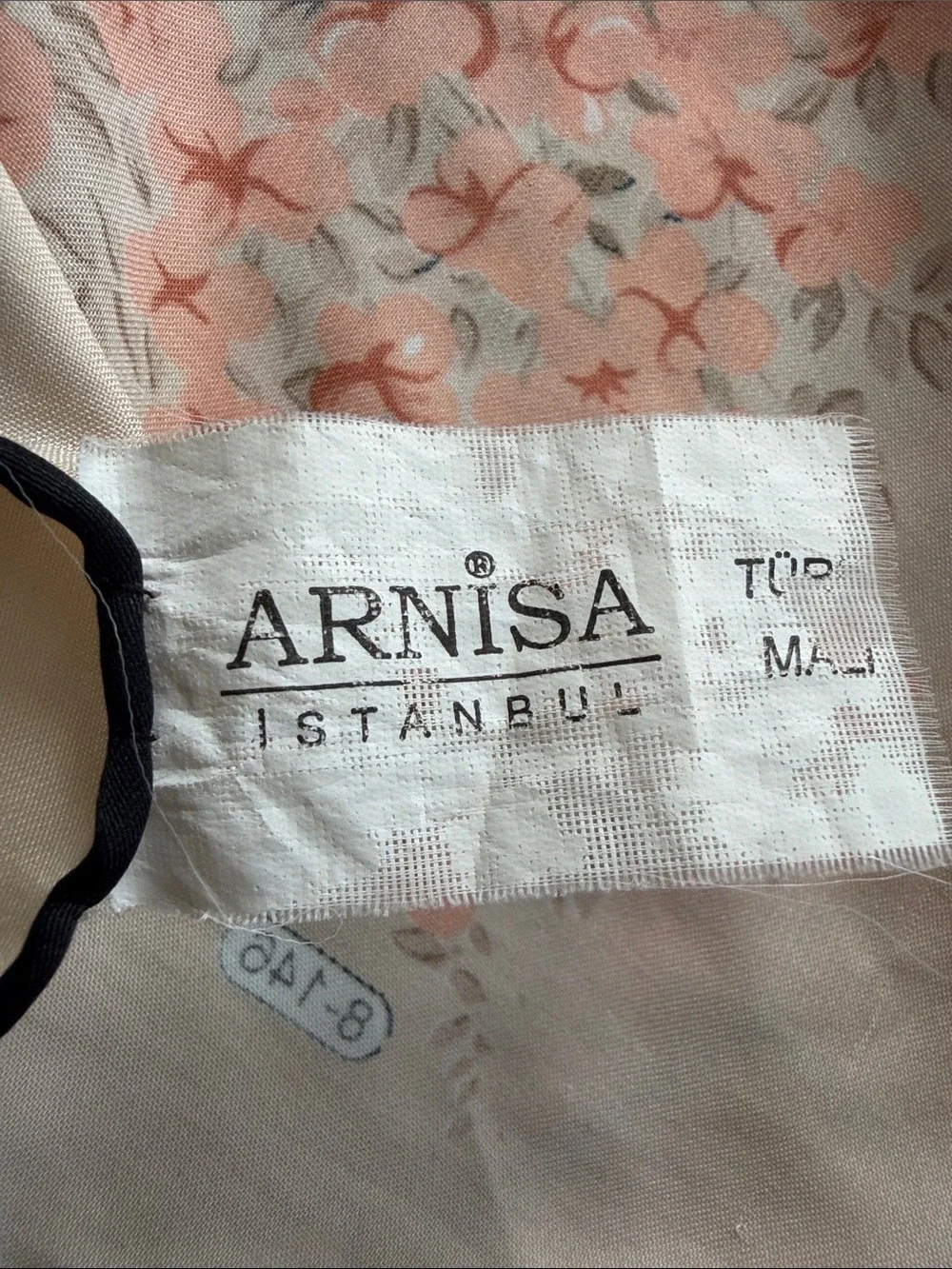 Arnisa Istanbul Vintage Floral Scarf Coral Teal Peach 35” Square